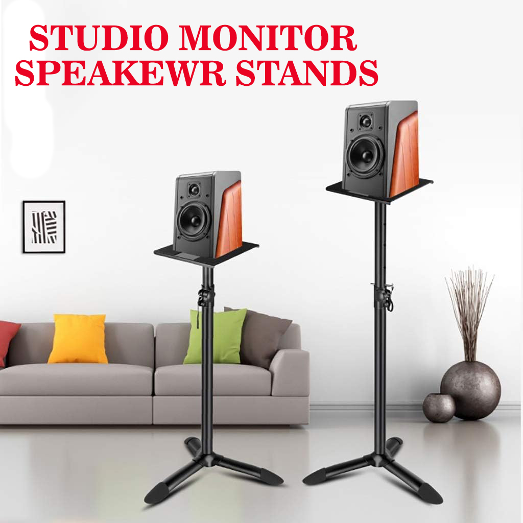 Adjustable Studio Monitor Stands with Stable Base, Non-skid Padding Stickers